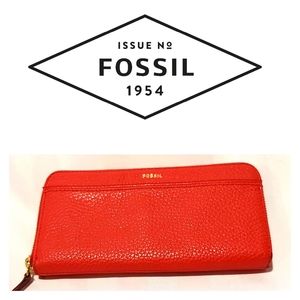 FOSSIL RED LEATHER WALLET